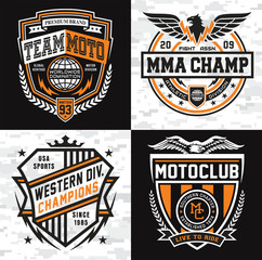 Fototapeta premium Athletic emblem graphic shield set