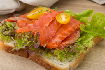 Sandwich with salmon