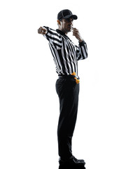 american football referee whistling silhouette