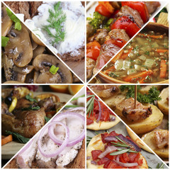 Delicious homemade food collage