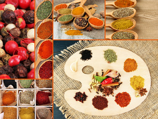 Collage of different spices