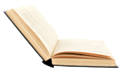 Opened book isolated on white