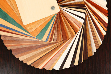 Color palette for furniture on table close-up