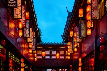 Foto op Plexiglas Jinli Voetgangersstraat Chengdu Sichuan China © snaptitude
