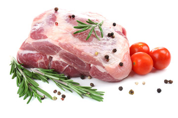 Raw meat isolated on white