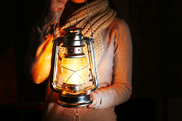 Lantern in hands