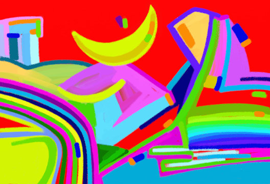 original digital art abstract colorful composition