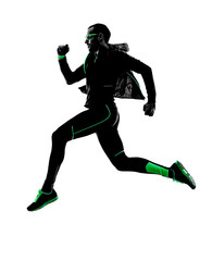 Fototapeta na wymiar man runner running jogging jogger silhouette
