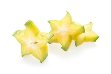 Fototapeta premium carambola, star fruit isolated on white background