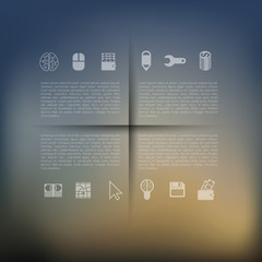 business infographic with unfocused background