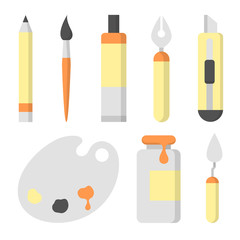 Set of  flat icons for painting
