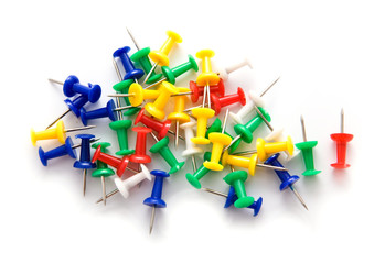 push-pins coloured