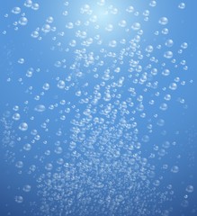 Water bubble on blue background