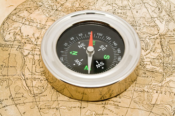 old maps and compass