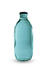 Glass bottle, isolated on white background.