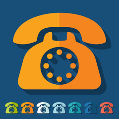Flat design: telephone