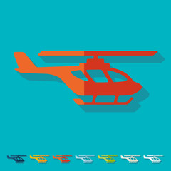 Flat design: helicopter
