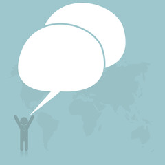 Business with bubble speech, Vector illustration for  banner, we
