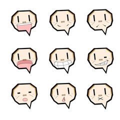 吹き出しキャラクター/表情セット/おじさん