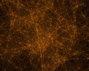 Background with yellow cybernetic particles