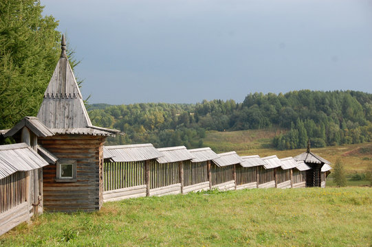Wall wooden architecture Russia