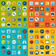 Set of veterinary flat icons