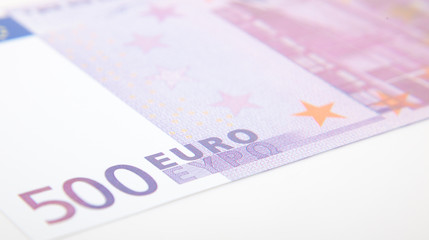 Detail shot of a 500 euro note.