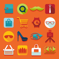 Set of fashion flat icons