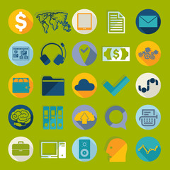 Set of business flat icons