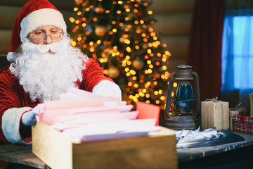 Looking through Christmas mail