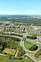 Poster Vilnius city capital of Lithuania aerial view © bokstaz
