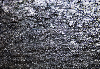 The surface of the black coal