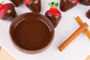 Strawberries in chocolate