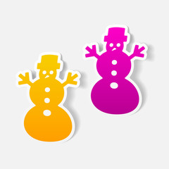 realistic design element: christmas snowman