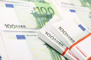 Stack of 100 euro bills