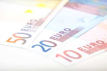 Various euro notes detail shot