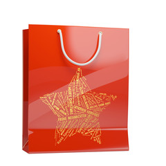 Rote Tasche für Weihnachtsshopping