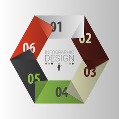 Hexagon. Presentation infographic design template. Vector