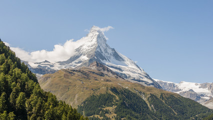 Fototapeta premium Zermatt, Bergdorf, Trockener Steg, Bergbahnen, Alpen, Schweiz