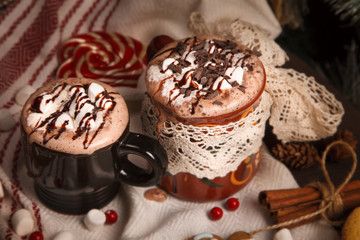 two cups of cocoa
