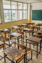 Empty classroom in Bangkok, thailand