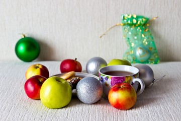 Christmas composition at white background