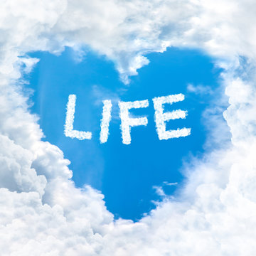Love Life Word On Blue Sky