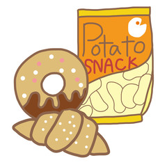 ドーナツとスナック菓子