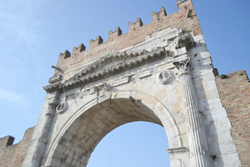 Fototapeta na wymiar Arch of Augustus in Rimini