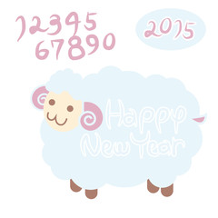 2015ひつじ年賀状イラスト素材