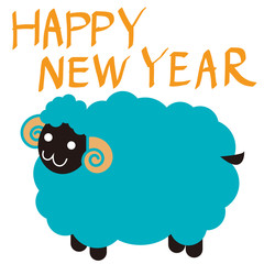 2015ひつじ年賀状イラスト素材