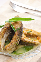 carp with butter and sage