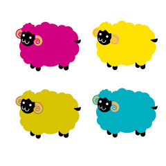 ひつじのイラストビビットカラーセット