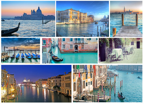 collage of Venice photos